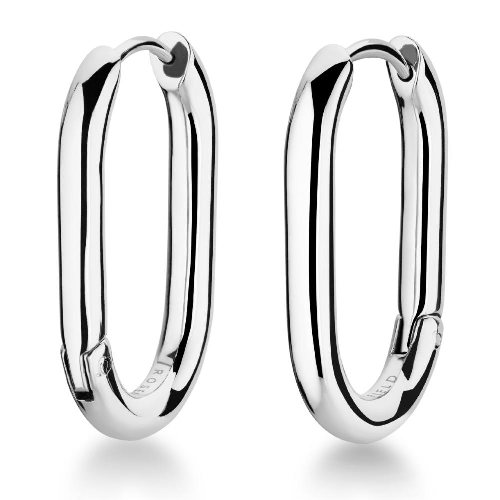 ROSEFIELD Earrings Oval Hoops Silver Stainless Steel JEOLS-J568