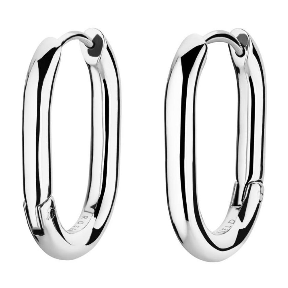 ROSEFIELD Earrings Oval Small Hoops Silver Stainless Steel JEOSS-J570