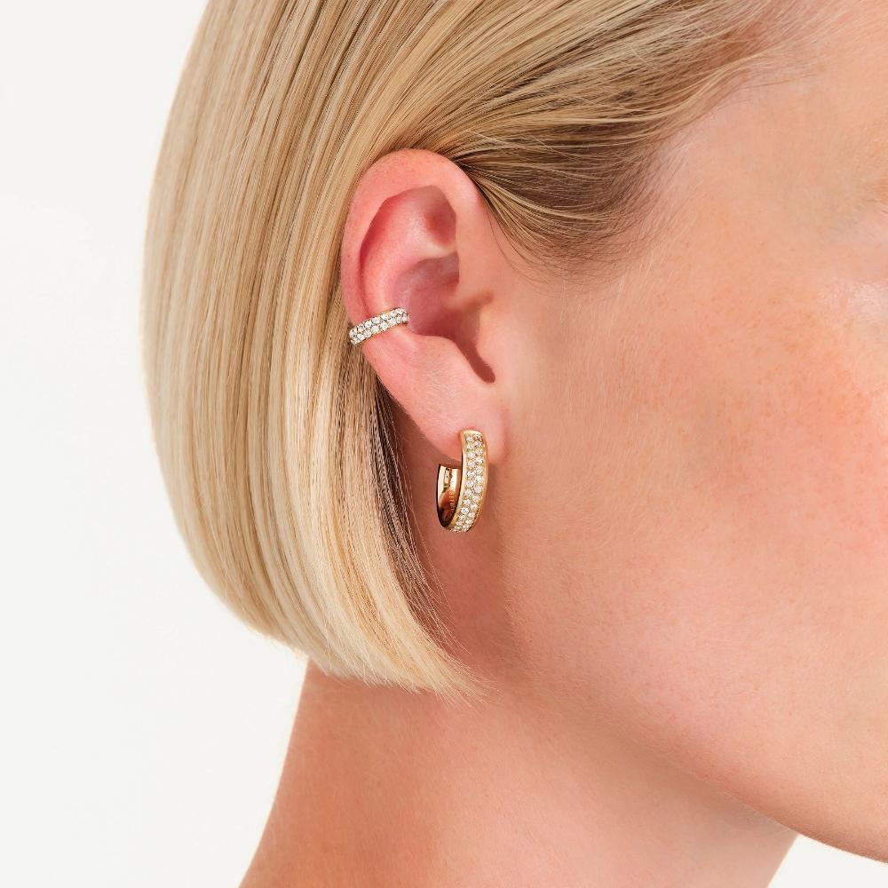 ΣΚΟΥΛΑΡΙΚΙ Κρίκος ROSEFIELD Studs Earcuff από Επιχρυσωμένο Ανοξείδωτο Ατσάλι με Πέτρες Ζιργκόν JESEG-J901