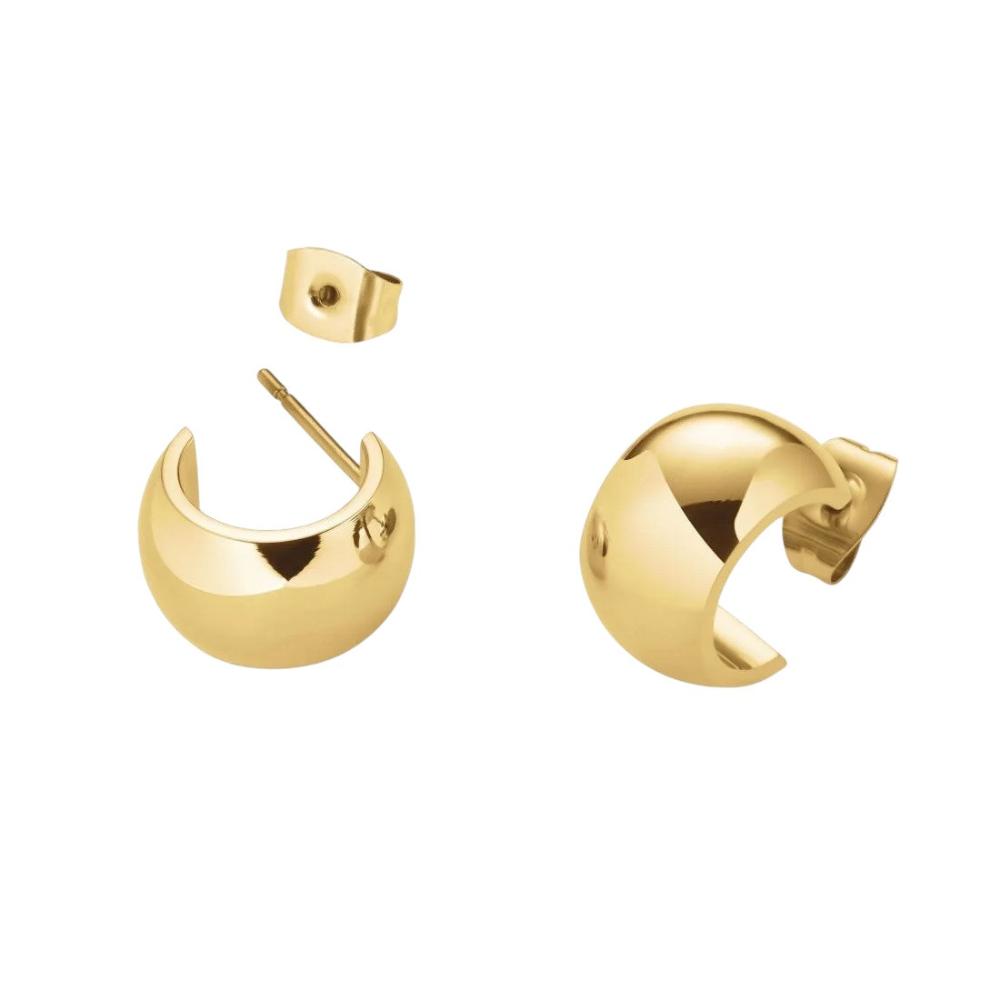 ROSEFIELD Earrings Wide Hoops Gold-Plated Stainless Steel JESWG-J930