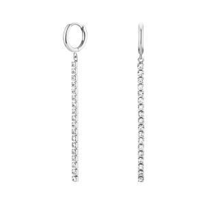 ROSEFIELD Earrings Tennis Silver Stainless Steel with Zircon Stones JETCS-J922 - 53711