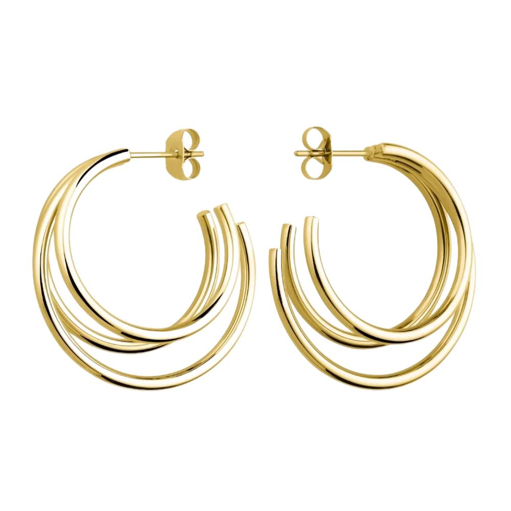 ROSEFIELD Earrings Triple Hoops Gold Stainless Steel JETHG-J573