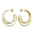 ROSEFIELD Earrings Triple Hoops Gold Stainless Steel JETHG-J573 - 1