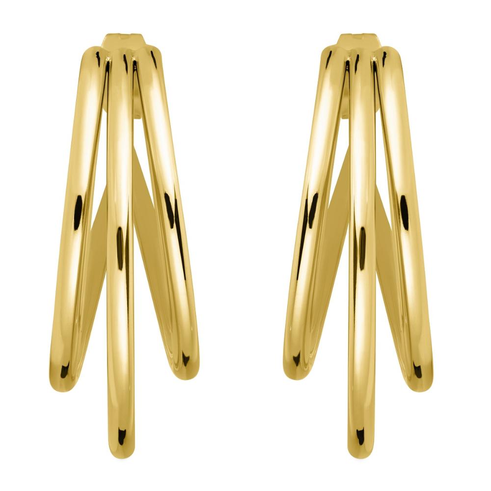 ROSEFIELD Earrings Triple Hoops Gold Stainless Steel JETHG-J573