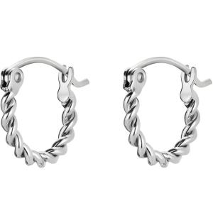 ROSEFIELD Earrings Twisted Hoops Silver Stainless Steel JETHS-J578 - 48593