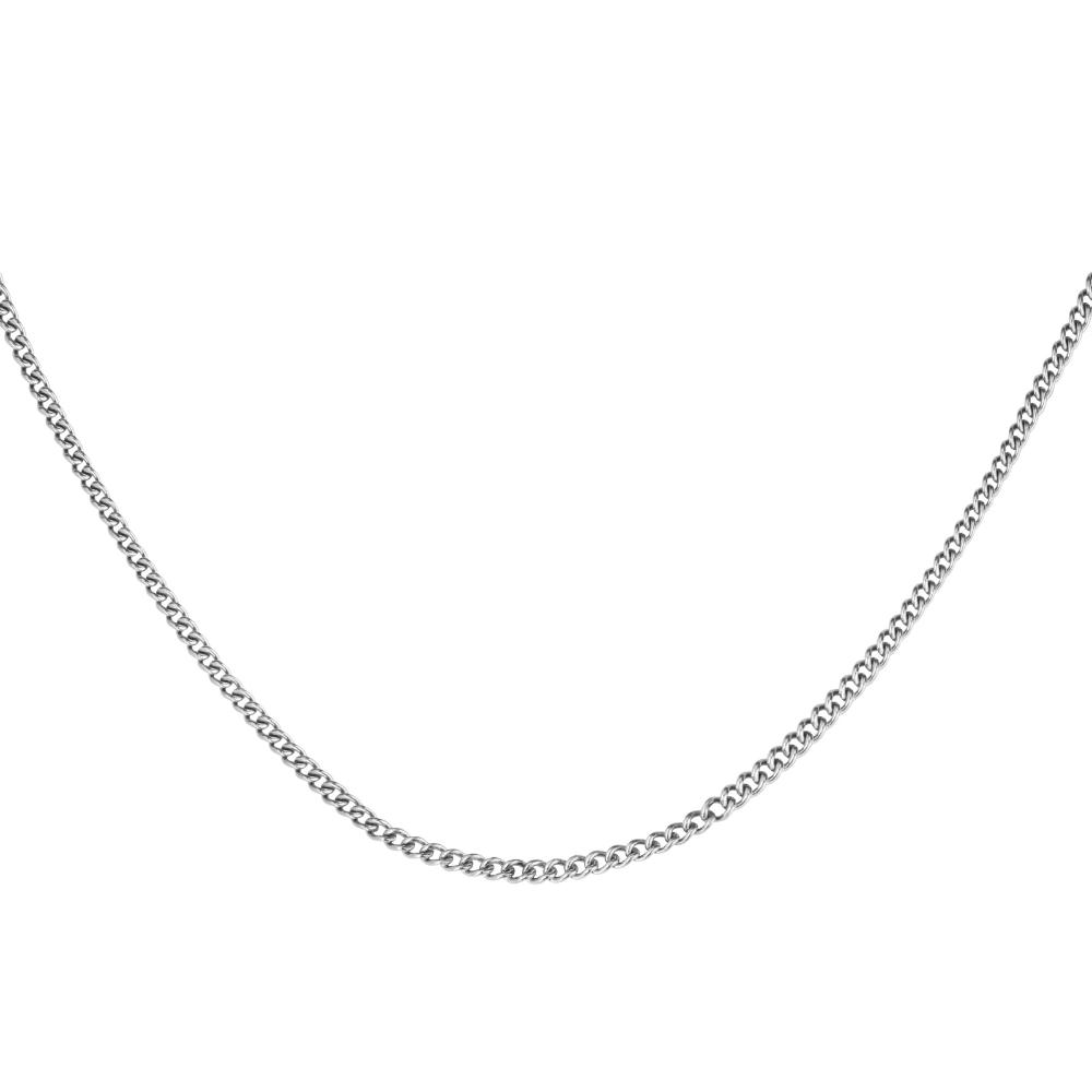 ROSEFIELD Flat Curb Necklace Silver Stainless Steel JNFCS-J623