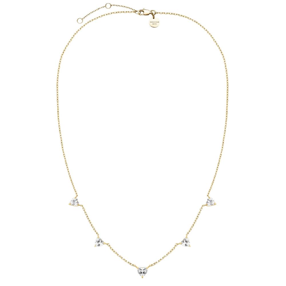 NECKLACE ROSEFIELD Row Heart from Gold-Plated Stainless Steel JNRHG-J1005