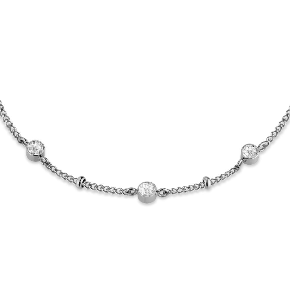 ROSEFIELD Choker Embellished with Crystals Silver Stainless Steel JNSCS-J612