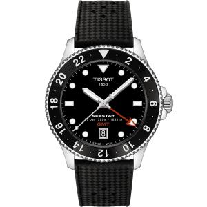 TISSOT Seastar 1000 Quartz GMT Black Dial 40mm Silver Stainless Steel Black Rubber Strap T120.852.17.051.00 - 48201