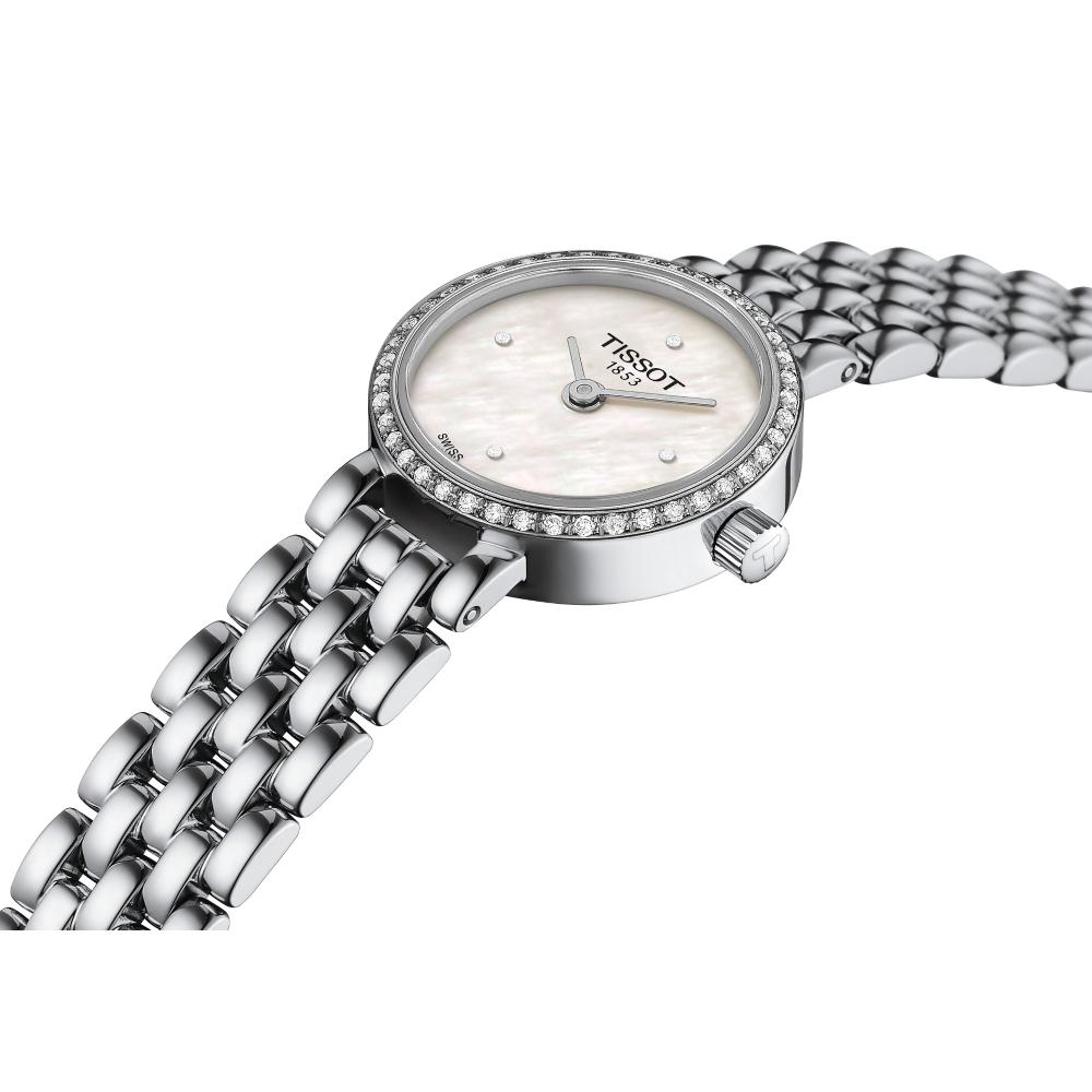 TISSOT Lovely Round with Brilliants White Pearl Dial 19.5mm Silver Stainless Steel Bracelet T140.009.61.116.00