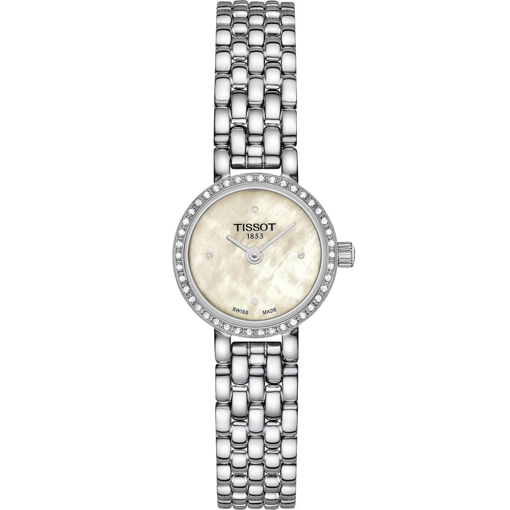 TISSOT Lovely Round with Brilliants White Pearl Dial 19.5mm Silver Stainless Steel Bracelet T140.009.61.116.00