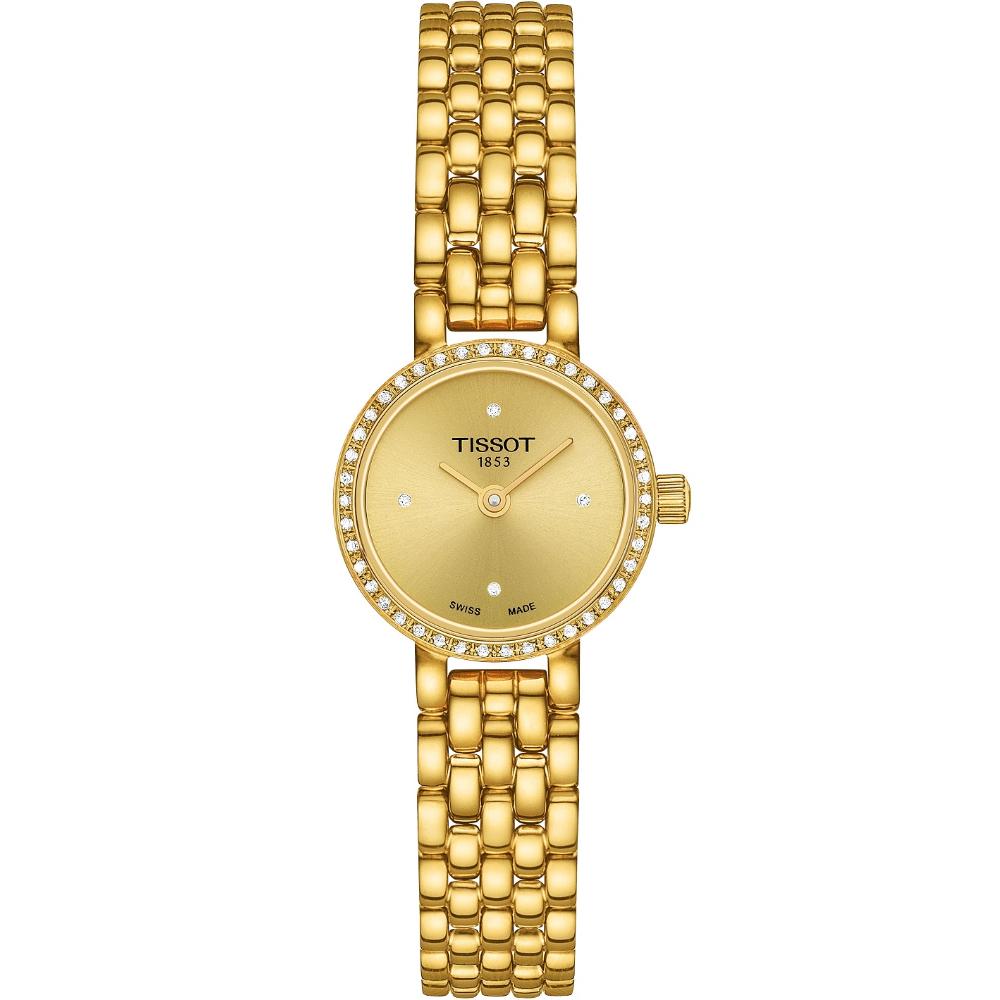 TISSOT Lovely Round with Brilliants Gold Dial 19.5mm Gold Stainless Steel Bracelet T140.009.63.026.00