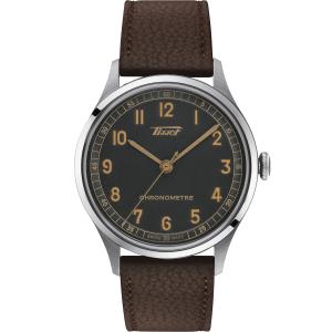 TISSOT Heritage Telemeter 1938 Automatic COSC Anthracite Dial 39mm Silver Stainless Steel Brown Leather Strap T142.464.16.062.00 - 49183