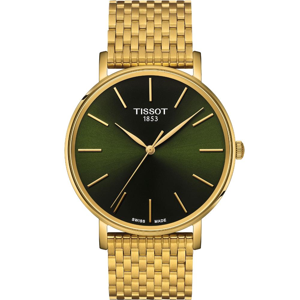 TISSOT Everytime Green Dial 40mm Gold Stainless Steel Bracelet T143.410.33.091.00