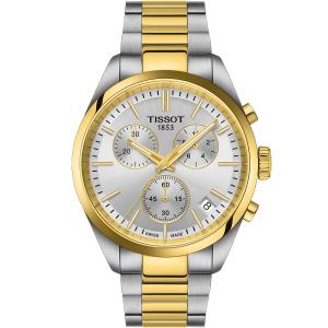 TISSOT PR 100 Chronograph Silver Dial 40mm Two Tone Gold Stainless Steel Bracelet T150.417.22.031.00 - 48816