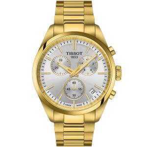 TISSOT PR 100 Chronograph Silver Dial 40mm Gold Stainless Steel Bracelet T150.417.33.031.00 - 48824