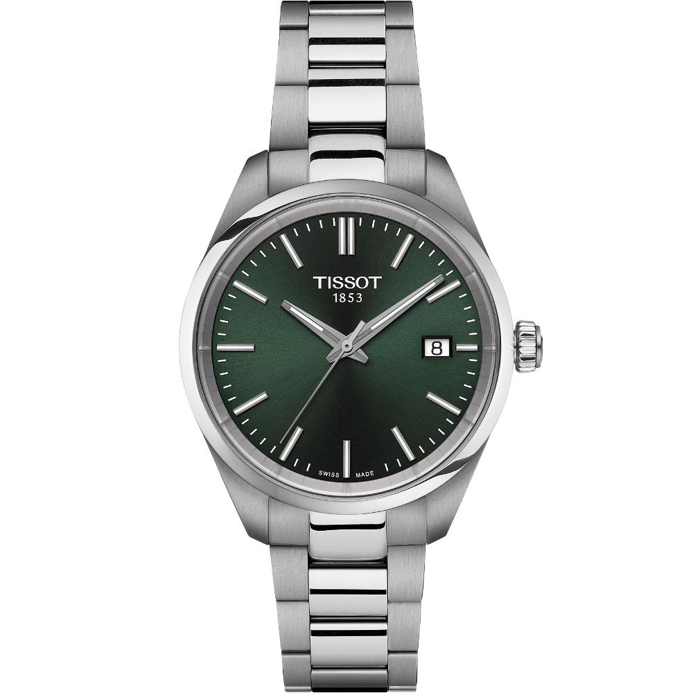 TISSOT PR 100 Green Dial 34mm Silver Stainless Steel Bracelet T150.210.11.091.00