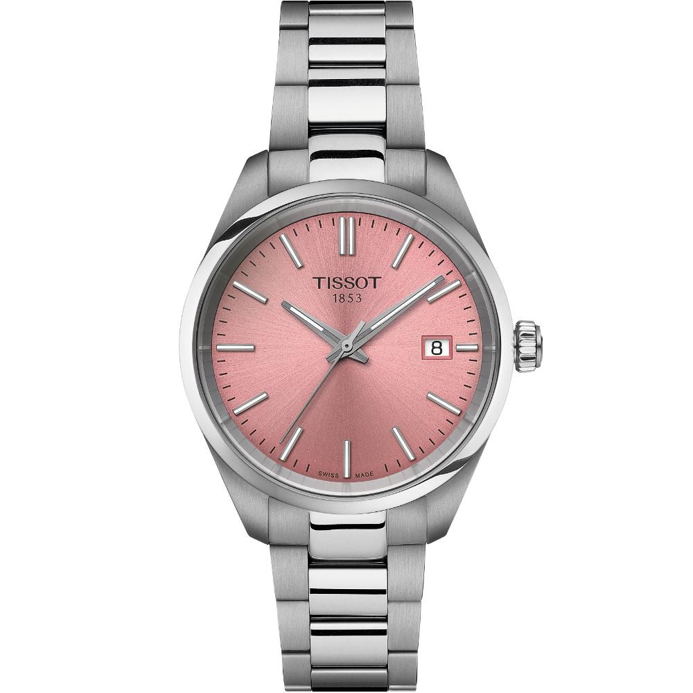 TISSOT PR 100 Pink Dial 34mm Silver Stainless Steel Bracelet T150.210.11.331.00