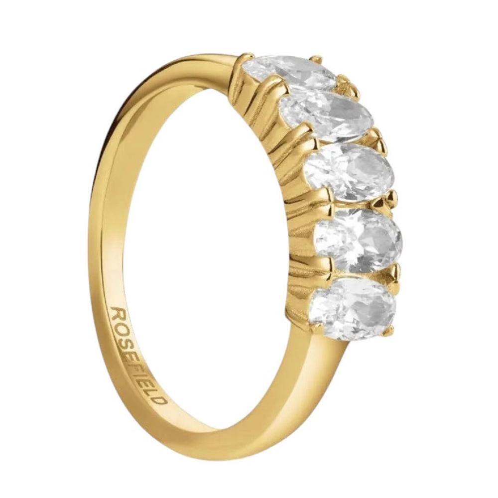 ROSEFIELD Oval Crystal RING Gold-Plated Stainless Steel JRFO52G-J748