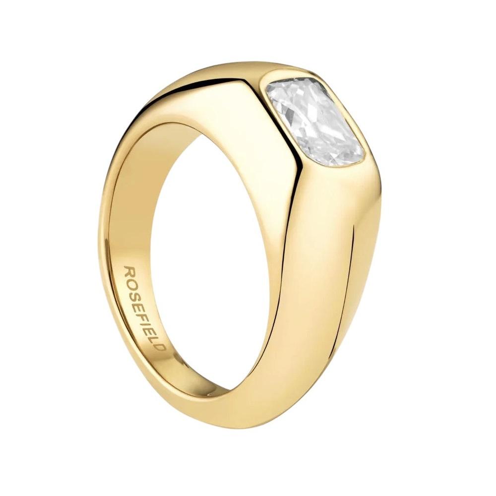 ROSEFIELD Octagon Zirconia RING Gold-Plated Stainless Steel JROZ54G-J936