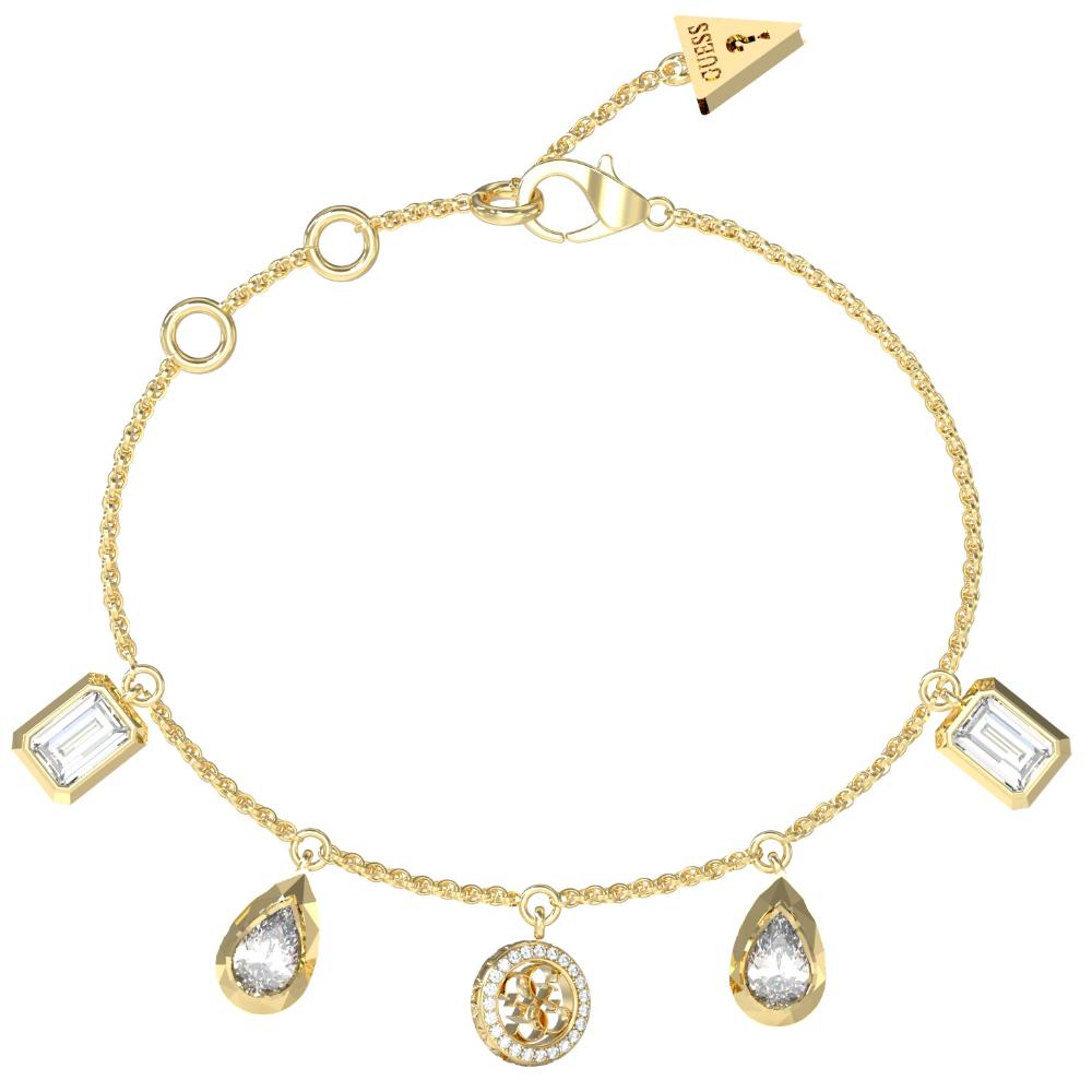 BRACELET 4G Light GUESS Jewellery Gold-Plated Stainless Steel with Zircon Stones JUBB05239JWYGL