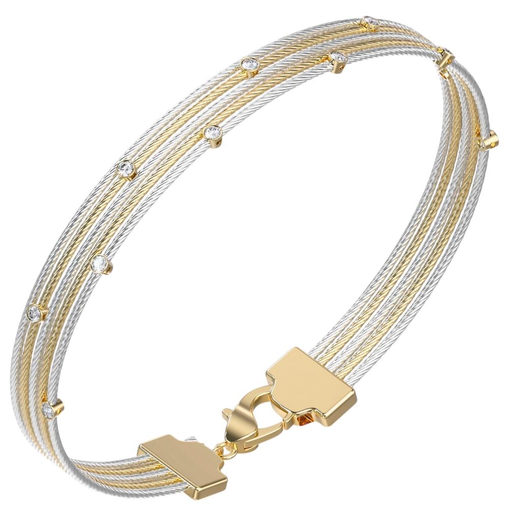 ΒΡΑΧΙΟΛΙ Kalybe GUESS Jewellery από Επιχρυσωμένο και Επιπλατυνωμένο Ανοξείδωτο Ατσάλι με Πέτρες Ζιργκόν JUBB05387JWYGRHL