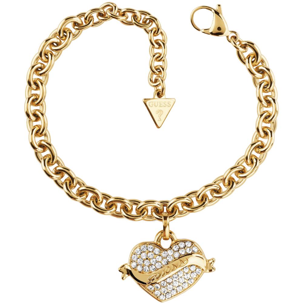 ΒΡΑΧΙΟΛΙ Vintage GUESS Jewellery από Επιχρυσωμένο Ανοξείδωτο Ατσάλι με Πέτρες Ζιργκόν JUBB05476JWYGL