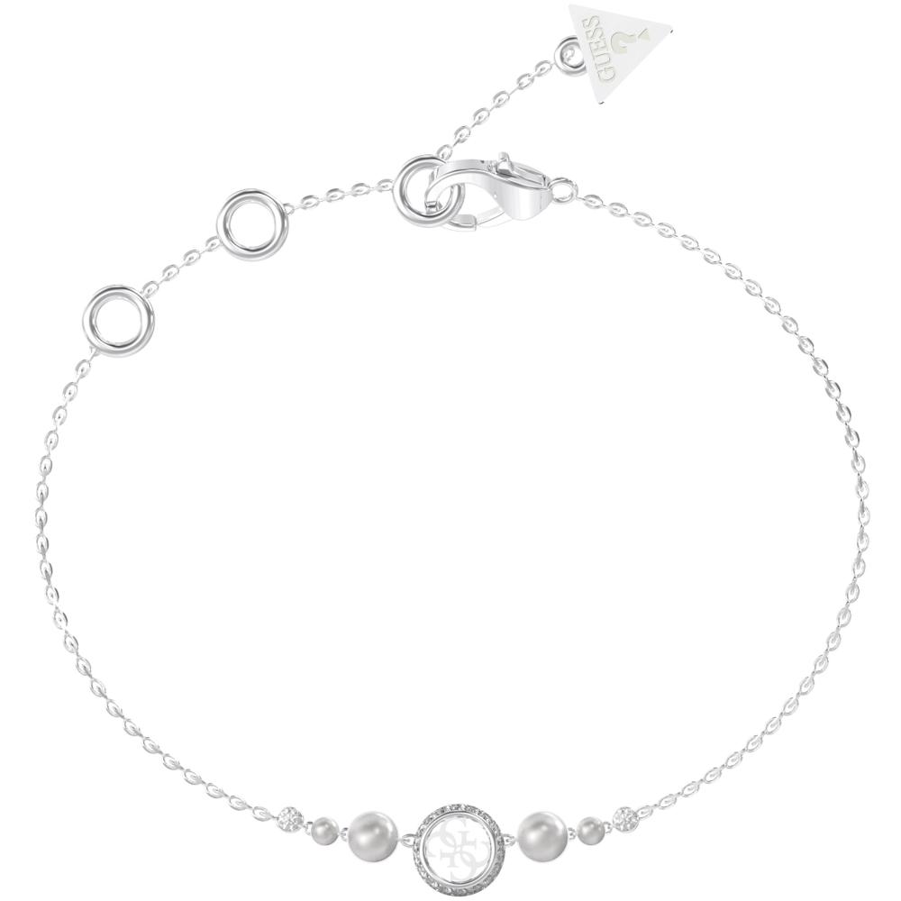 ΒΡΑΧΙΟΛΙ Tiny Pearly GUESS Jewellery από Ανοξείδωτο Ατσάλι με Πέτρες Ζιργκόν και Μαργαριτάρια JUBB05516JWRHL