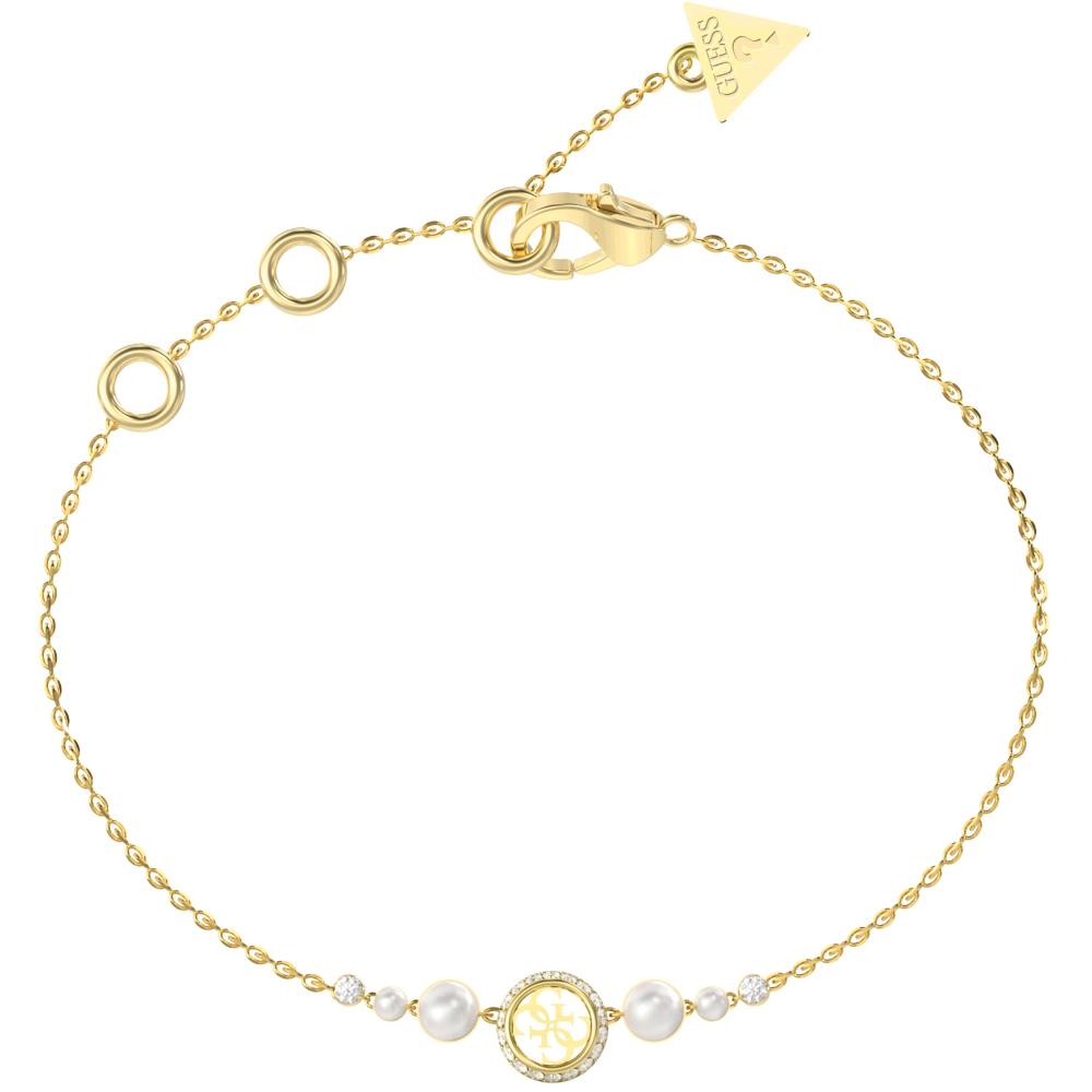 ΒΡΑΧΙΟΛΙ Tiny Pearly GUESS Jewellery από Επιχρυσωμένο Ανοξείδωτο Ατσάλι με Πέτρες Ζιργκόν και Μαργαριτάρια JUBB05516JWYGL
