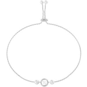 ΒΡΑΧΙΟΛΙ Tiny Pearly GUESS Jewellery από Ανοξείδωτο Ατσάλι με Πέτρες Ζιργκόν και Μαργαριτάρια JUBB05520JWRHT/U - 62620