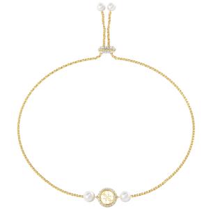 ΒΡΑΧΙΟΛΙ Tiny Pearly GUESS Jewellery από Επιχρυσωμένο Ανοξείδωτο Ατσάλι με Πέτρες Ζιργκόν και Μαργαριτάρια JUBB05520JWYGT/U - 62623