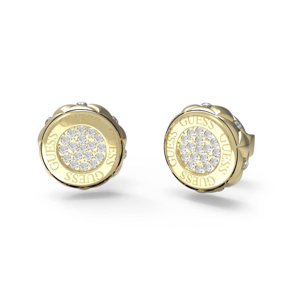 GUESS Jewellery Stylish Guess Earrings Gold Plated Stainless Steel with Zircon Stones JUBE04595JWYGT/U