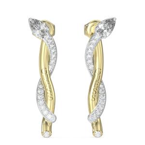 GUESS Jewellery Dangle Earrings Gold Plated and Silver Stainless Steel with Zircon Stones JUBEJUBE05070JWYGRHT/U - 56535