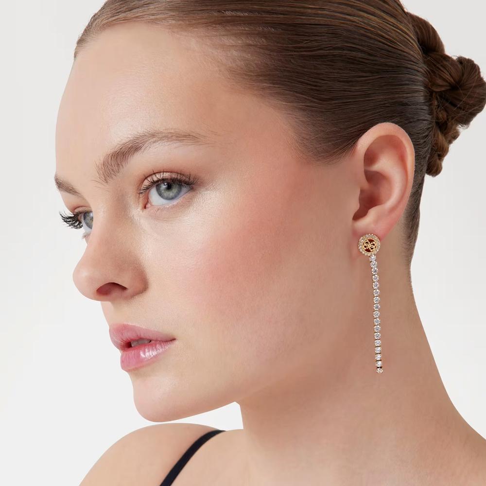 ΣΚΟΥΛΑΡΙΚΙΑ Paradise GUESS Jewellery Επιχρυσωμένο Ανοξείδωτο Ατσάλι και Πέτρες Ζιργκόν JUBE05144JWYGT/U