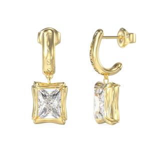 GUESS Jewellery Dangle Bamboo Earrings from Gold Plated Stainless Steel with Zircon Stones JUBE05172JWYGT/U - 56542