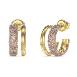 GUESS Jewellery Fabulous Me Hoop Earrings Gold Plated Stainless Steel with Zircon Stones JUBE05197JWYGLRT/U - 56546