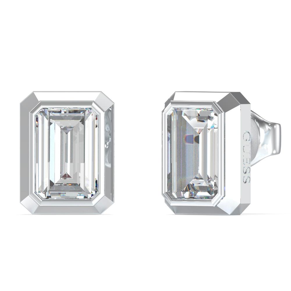 GUESS Jewellery 4G Light Solitaire Earrings from Stainless Steel with Zircon Stones JUBE05250JWRHT/U