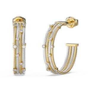 ΣΚΟΥΛΑΡΙΚΙΑ Κρίκοι Kalybe GUESS Jewellery Επιχρυσωμένο και Επιπλατυνωμένο Ανοξείδωτο Ατσάλι με Πέτρες Ζιργκόν JUBE05386JWYGRHT/U - 62700