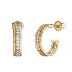 ΣΚΟΥΛΑΡΙΚΙΑ Κρίκοι Kalybe GUESS Jewellery Επιχρυσωμένο και Επιπλατυνωμένο Ανοξείδωτο Ατσάλι με Πέτρες Ζιργκόν JUBE05392JWYGRHT/U - 62703