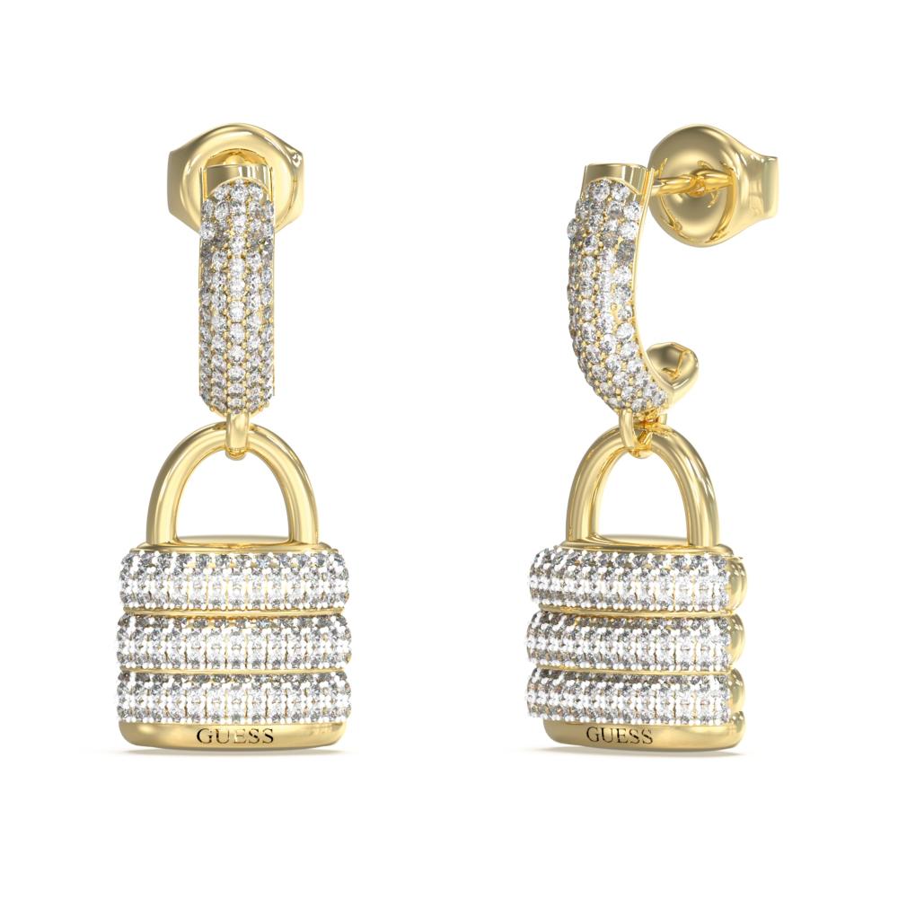 ΣΚΟΥΛΑΡΙΚΙΑ Κρεμαστά My Secret GUESS Jewellery Επιχρυσωμένο Ανοξείδωτο Ατσάλι και Πέτρες Ζιργκόν JUBE05407JWYGT/U