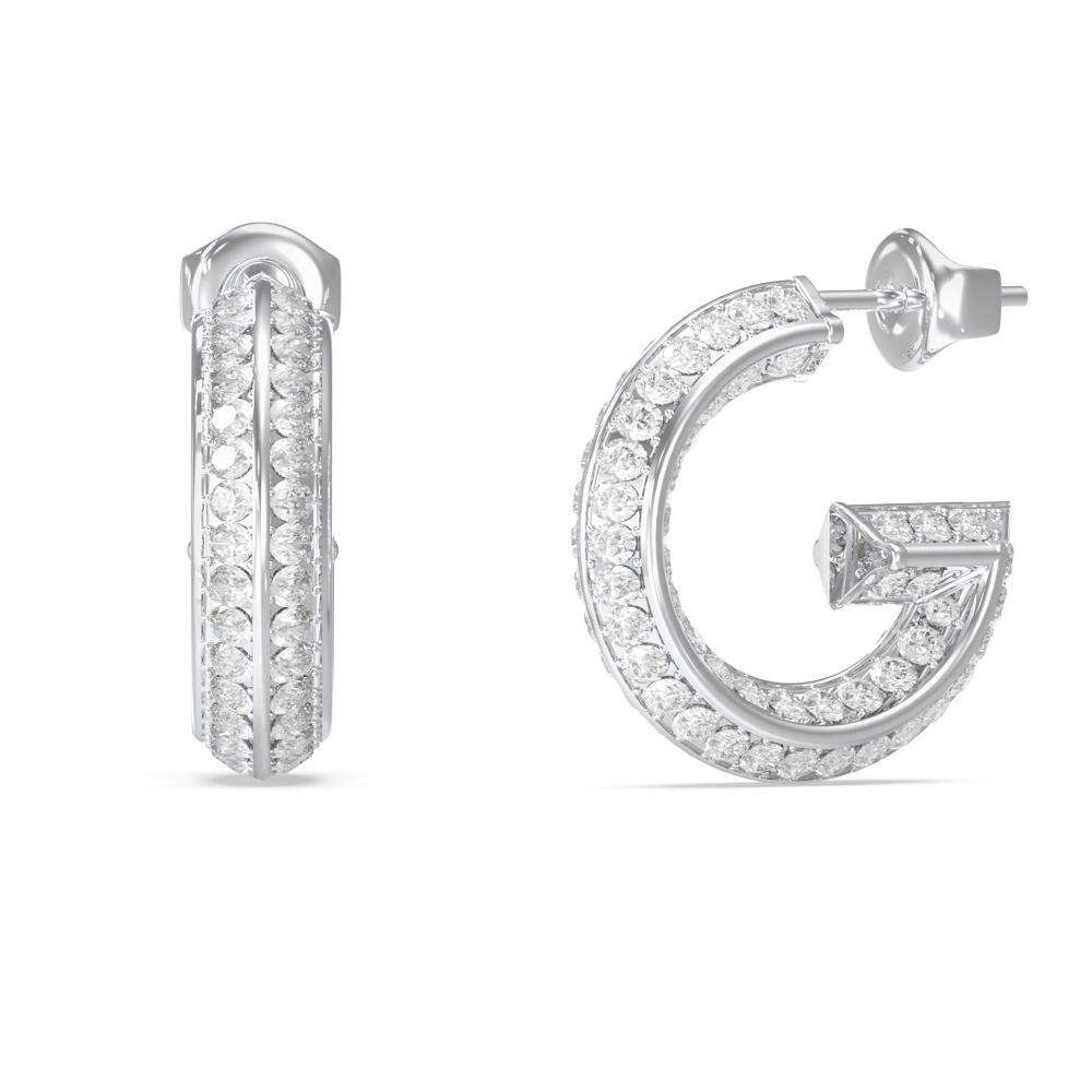 ΣΚΟΥΛΑΡΙΚΙΑ G Crystal GUESS Jewellery Ασημί Ανοξείδωτο Ατσάλι με Πέτρες Ζιργκόν JUBE05444JWRHT/U