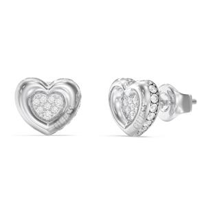 ΣΚΟΥΛΑΡΙΚΙΑ L.O.V.E. GUESS Jewellery Ασημί Ανοξείδωτο Ατσάλι με Πέτρες Ζιργκόν JUBE05466JWRHT/U - 62750