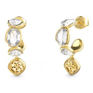 ΣΚΟΥΛΑΡΙΚΙΑ Κρίκοι GUESS Jewellery Επιχρυσωμένο Ανοξείδωτο Ατσάλι με Πέτρες Ζιργκόν JUBE05571JWYGT/U - 62780