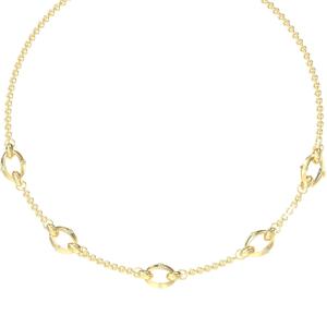 GUESS Jewellery Bamboo Necklace from Gold Plated Stainless Steel with Zircon Stones JUBN05167JWYGT/U - 56568