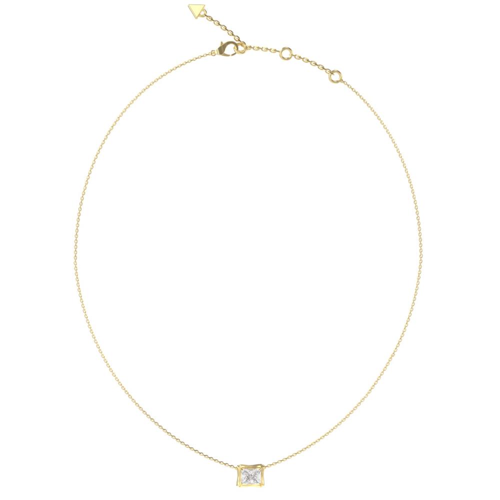 GUESS Jewellery Bamboo Necklace from Gold Plated Stainless Steel with Zircon Stones JUBN05170JWYGT/U