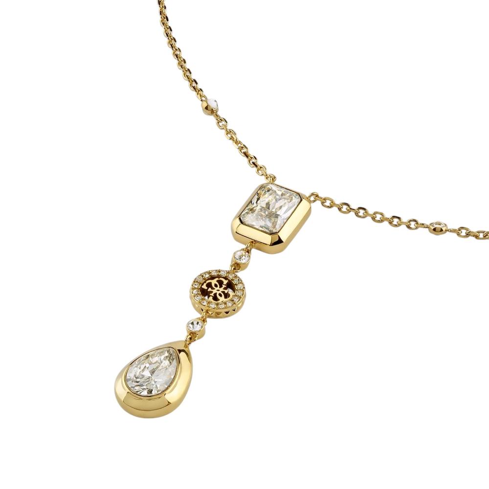 GUESS Jewellery 4G Light Necklace from Gold Plated Stainless Steel with Zircon Stones JUBN05234JWYGT/U