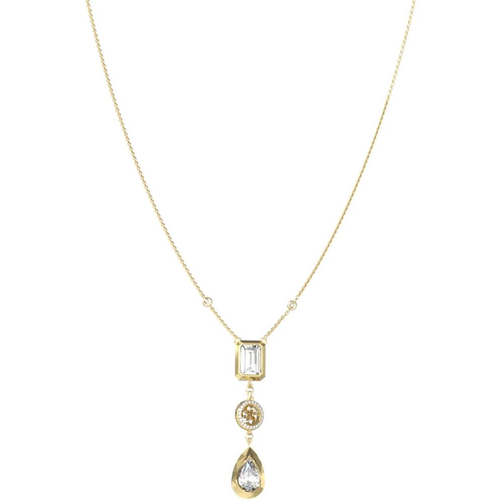 GUESS Jewellery 4G Light Necklace from Gold Plated Stainless Steel with Zircon Stones JUBN05234JWYGT/U