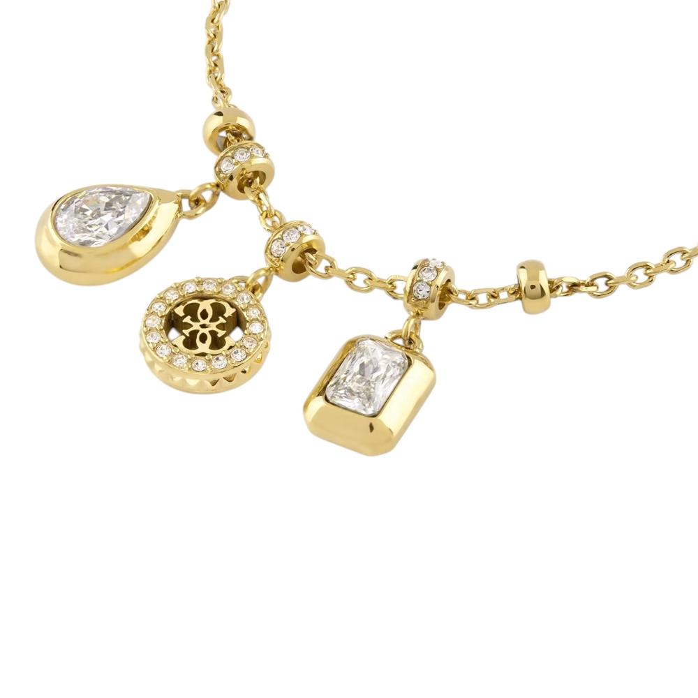 GUESS Jewellery 4G Light Necklace from Gold Plated Stainless Steel with Zircon Stones JUBN05240JWYGT/U