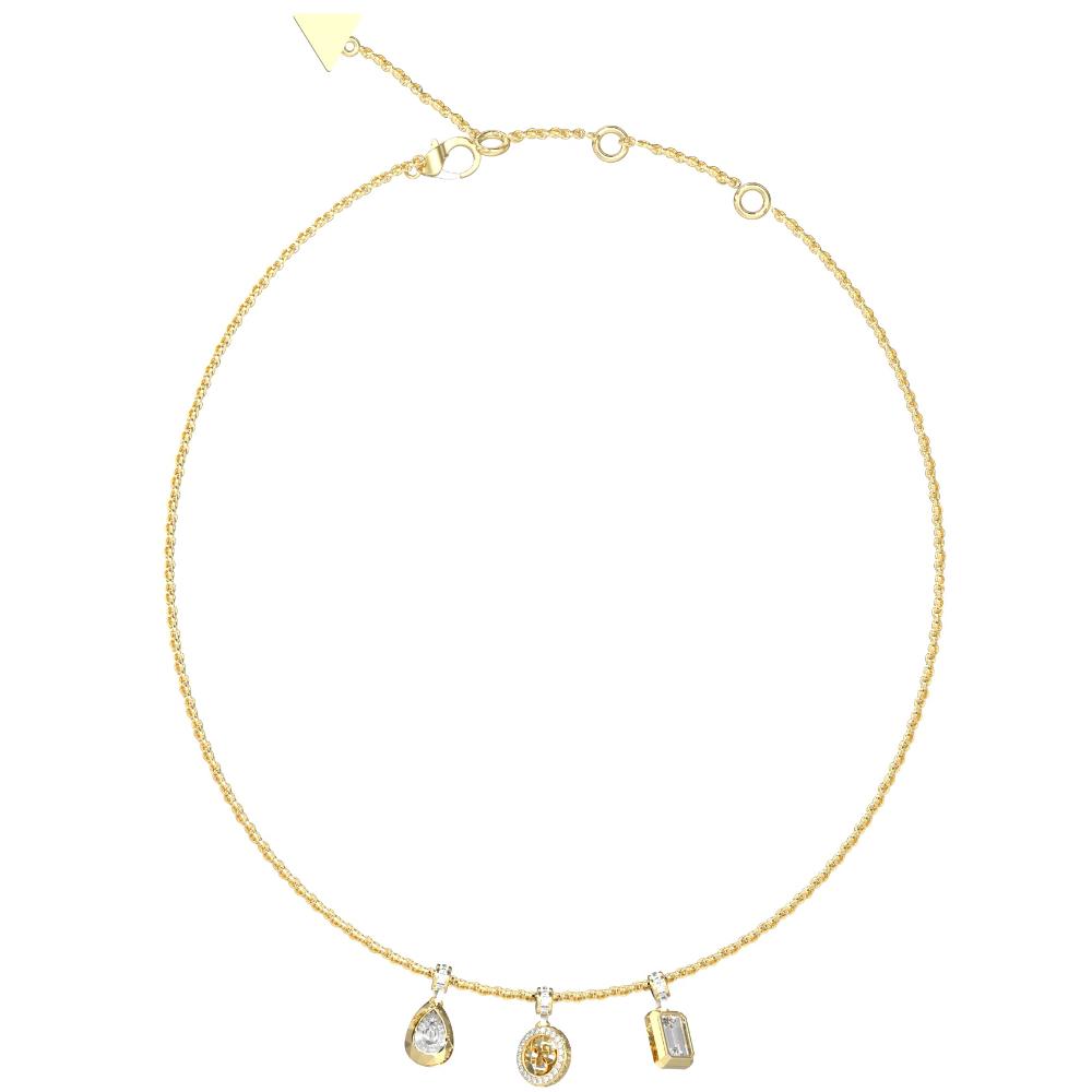 GUESS Jewellery 4G Light Necklace from Gold Plated Stainless Steel with Zircon Stones JUBN05240JWYGT/U