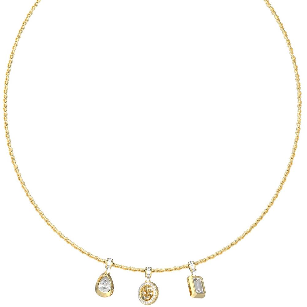 GUESS Jewellery 4G Light Necklace from Gold Plated Stainless Steel with Zircon Stones JUBN05240JWYGT/U